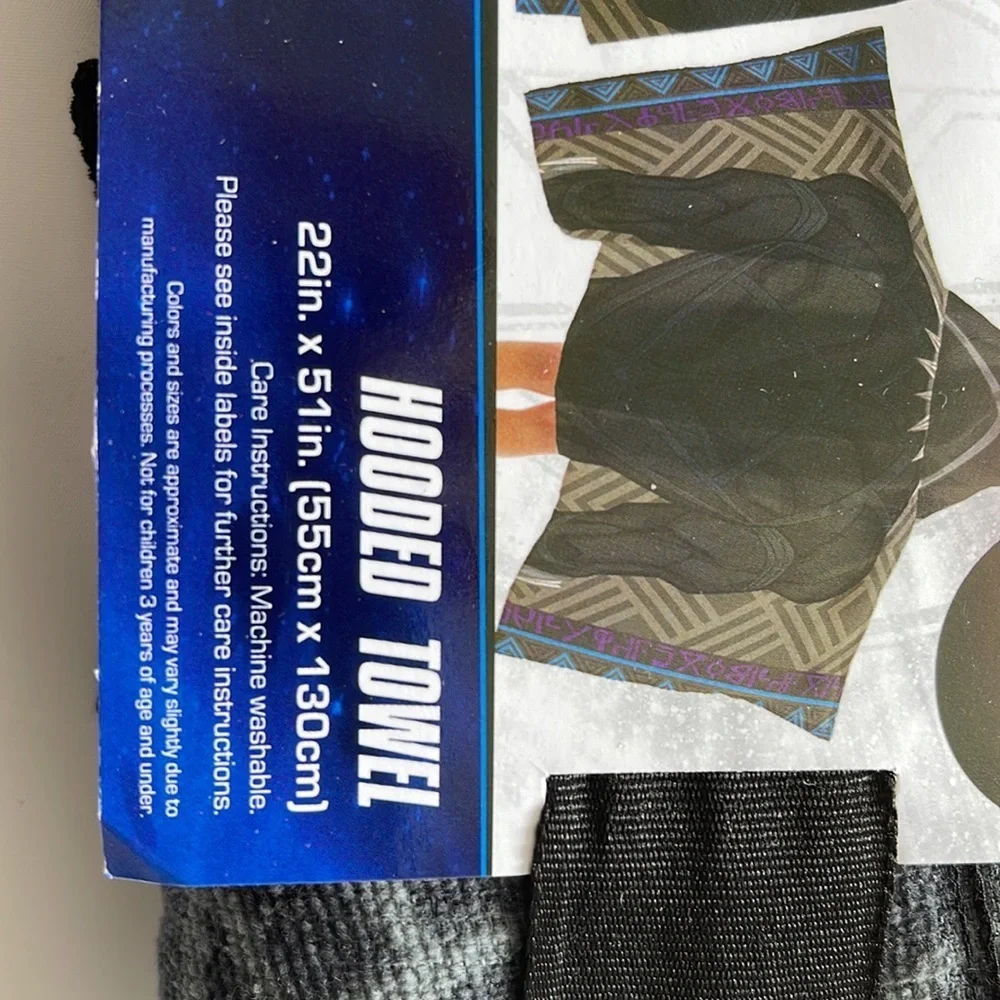 Marvel Avengers Black Panther kids hooded towel NWT